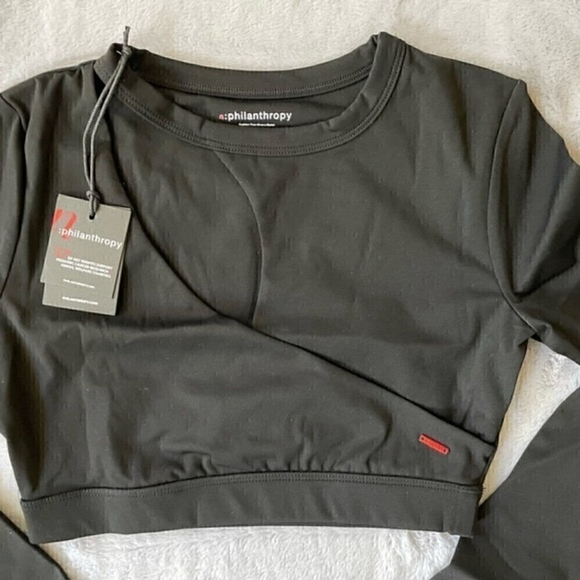 N:Philanthropy Roxbury Black Cutout Long Sleeve Crop Top XS - Picture 6 of 11